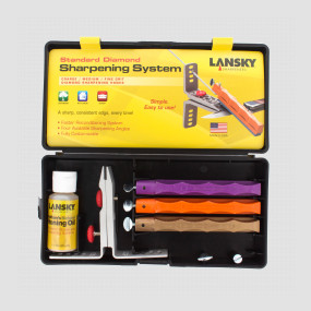 Набор точильного приспособления, с 3 алмазными камнями, Diamond Standard System, Coarse /Medium/ Fine Grift, размер: 21,5 x 10,5 x 4 см, LANSKY, США, LANSKY (США)
