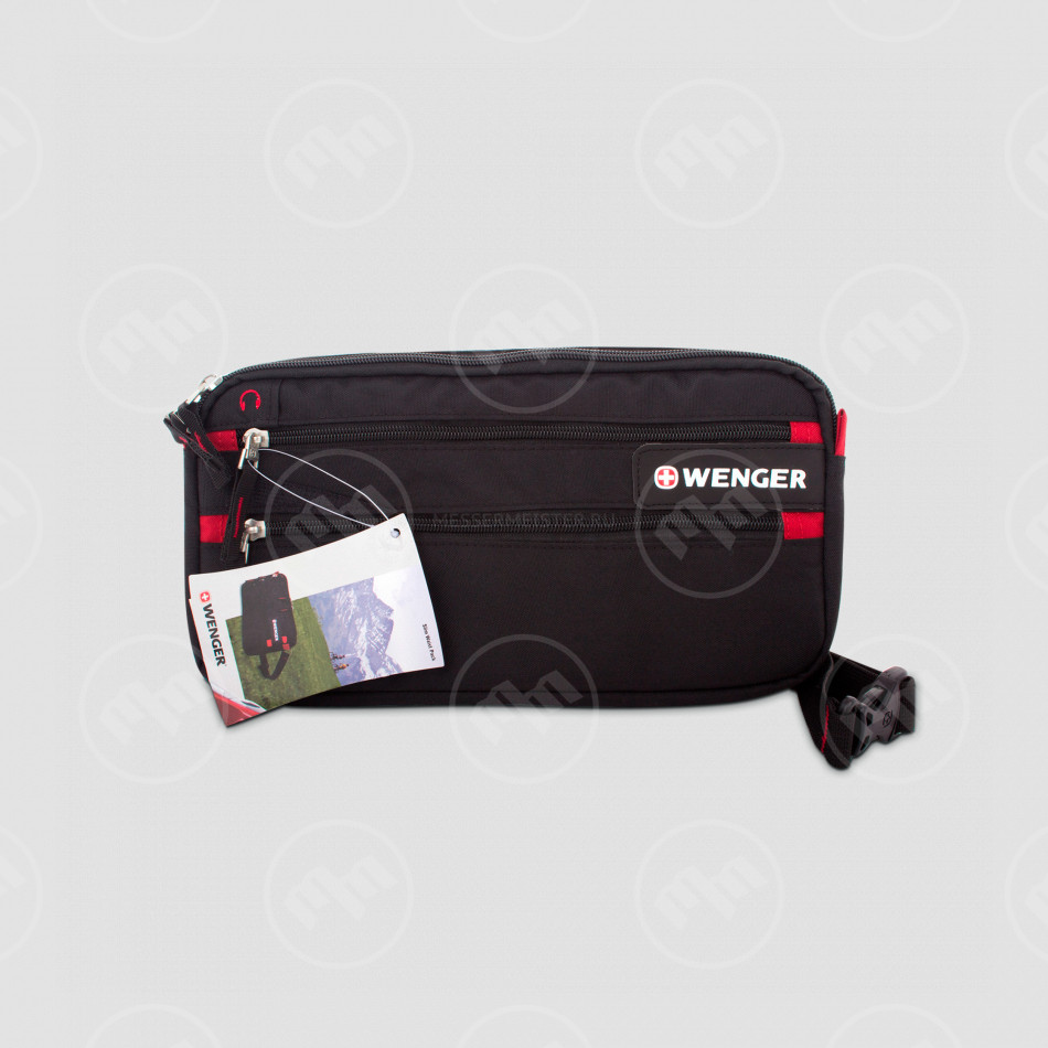 Сумка поясная WENGER дорожная, черный/красный, WENGER, Швейцария