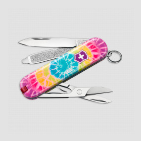 Нож швейцарский складной Classic Tie Dye Limited Edition 2021, 7 функций, 4 см, VICTORINOX, Швейцария, VICTORINOX Swiss Army Keychain
