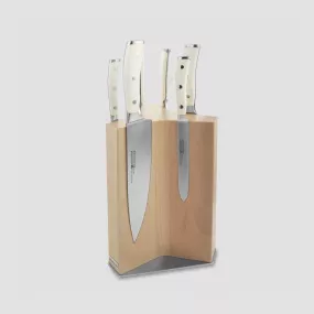 Набор из 6-ти кухонных ножей на подставке из бука, серия Ikon Cream White, WUESTHOF, Золинген, Германия, Наборы кухонных ножей WUESTHOF