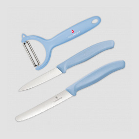 Набор из овощечистки и 2-х кухонных ножей Swiss Classic Trend Colors, VICTORINOX, Швейцария, Наборы ножей "Поварская тройка" 