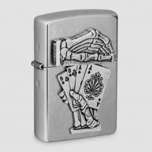 Зажигалка бензиновая Dead Mans Hand Street Chrome, ZIPPO, США, Зажигалки ZIPPO