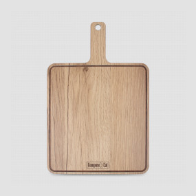 Доска разделочная композитная с ручкой, с желобом, 37x25 см, дуб натуральный, серия Everyday, ComposeEat, Россия, Разделочные доски COMPOSE EAT