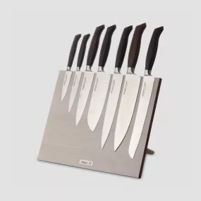 Набор кухонных ножей, 7 штук, на магнитной подставке ComposeEat, серия Ergo Line Smoked Oak, BERGER CUTLERY, Германия, Ergo Smoked oak BERGER CUTLERY