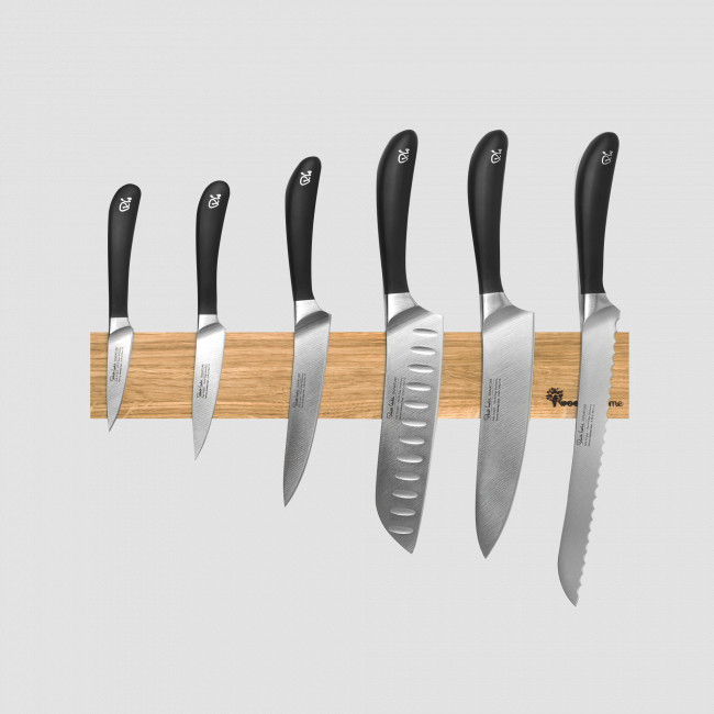Набор из 6-ти кухонных ножей на магнитном держателе из дуба, серия Signature knife, ROBERT WELCH, Великобритания