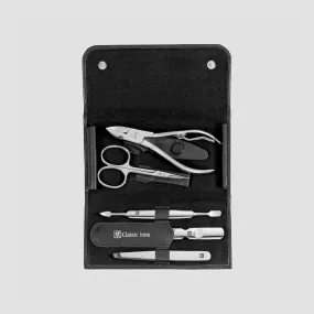 Набор маникюрный в кожаном футляре, цвет черный, 5 предметов, Classic Inox, ZWILLING J.A. HENCKELS, Германия, Лучшие маникюрные наборы