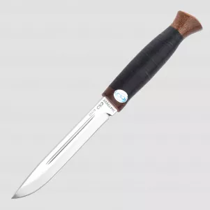 Нож с фиксированным клинком Финка-3, рукоять кожа, сталь 95х18, АиР, Россия, АиP (Россия)