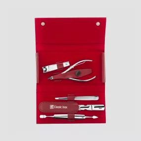 Набор маникюрный в кожаном футляре, цвет красный, 5 предметов, Classic Inox, ZWILLING J.A. HENCKELS, Германия, Лучшие маникюрные наборы