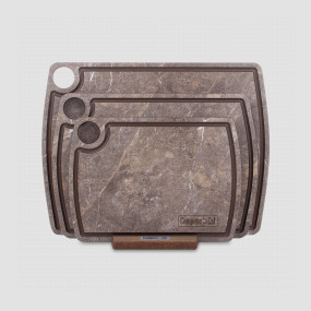 Набор из 3-х разделочных досок на подставке, мрамор темный, в подарочной упаковке, композитный материал, серия Fashion, ComposeEat, Россия, COMPOSE EAT (Россия)