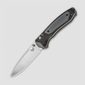 Нож полуавтоматический складной Boost, Black Versaflex Handle with Gray Grivory Inlays, Satin Finish Crucible CPM, BENCHMADE, США, 