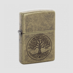 Зажигалка Classic Tree of Life с покрытием Antique Brass, материал латунь, медная, матовая, ZIPPO, США, Зажигалки