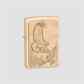 Зажигалка Eagles Brushed Brass, ZIPPO, США, Зажигалки ZIPPO