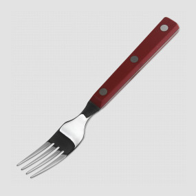 Вилка для стейка 19,5 см, рукоять красная, серия Mesa, ARCOS, Испания, Столовые приборы Arcos