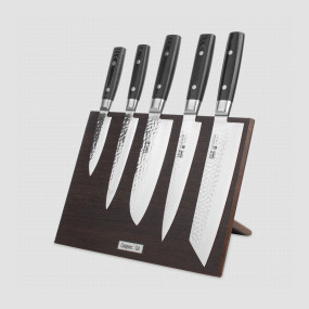 Набор кухонных ножей, 5 штук, на магнитной подставке ComposeEat (венге), серия Zen, YAXELL, Япония, Набор ножей 5 предметов