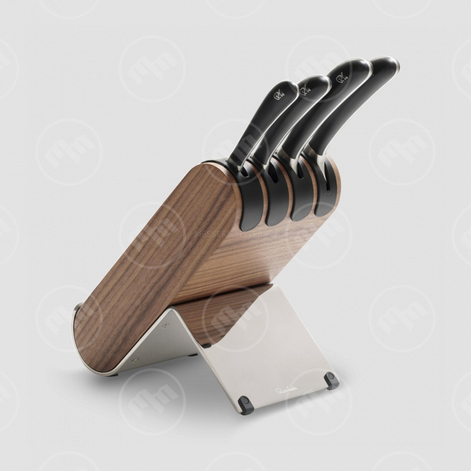 Набор кухонных ножей, 4 предмета, в подставке из ореха, серия Signature, ROBERT WELCH, Великобритания