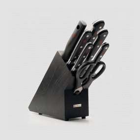 Набор из 5 кухонных ножей с мусатом и ножницами в деревянной подставке, серия Classic, WUESTHOF, Золинген, Германия, Подарочный набор кухонных ножей