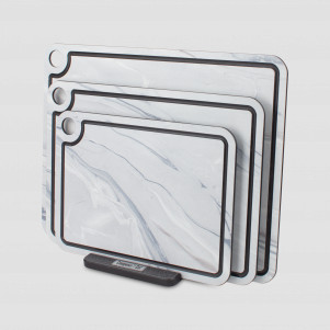 Набор из 3-х разделочных досок на подставке, Арктика, в подарочной упаковке, композитный материал, серия Elegance, ComposeEat, Россия, Наборы разделочных досок COMPOSE EAT