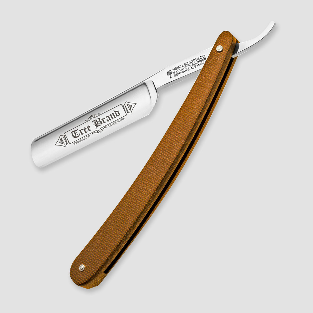 Бритва опасная Tree Brand Brown Canvas Micarta, 8 см, BOKER, Германия