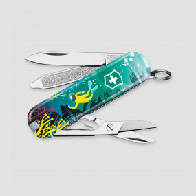 Нож швейцарский складной Classic SD Deep Dive, 7 функций, 4 см, VICTORINOX, Швейцария, VICTORINOX Swiss Army Keychain