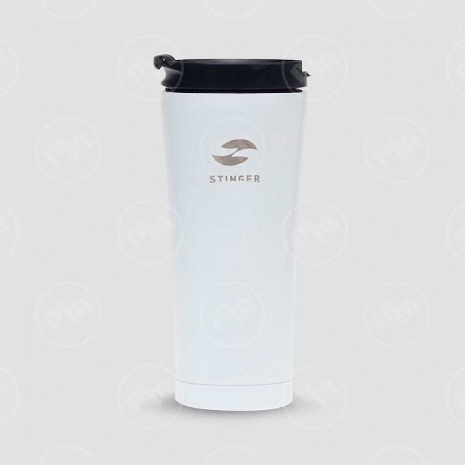 Термокружка, 450 мл, нержавеющая сталь, белый, STINGER, Россия