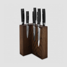 Набор из 7-и кухонных ножей на подставке из дуба, серия Zen, YAXELL, Япония, Наборы кухонных ножей