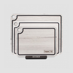 Набор из 3-х разделочных досок на подставке, в подарочной коробке, композитный материал, белое дерево, серия Elegance, ComposeEat, Россия, COMPOSE EAT (Россия)