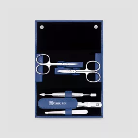 Набор маникюрный в кожаном футляре, синий, 5 предметов, Classic Inox, ZWILLING J.A. HENCKELS, Германия, Лучшие маникюрные наборы