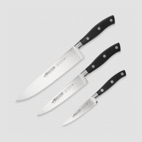 Набор кухонных ножей, 3 штуки (10 см, 15 см, 20 см), серия Riviera, ARCOS, Испания, Наборы ножей "Поварская тройка" 
