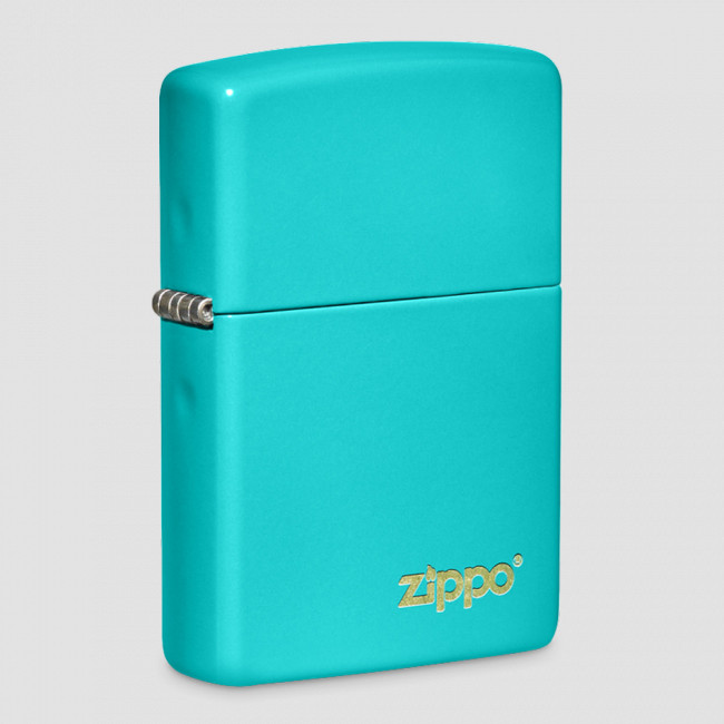 Зажигалка бензиновая Logo Flat Turquoise, ZIPPO, США