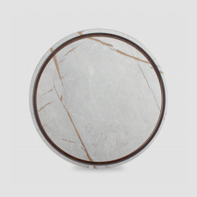 Доска круглая для нарезки и сервировки с желобом, 24 см, мраморный Грейс, композитный материал, серия Fashion, ComposeEat, Россия, Столовые приборы и сервировка
