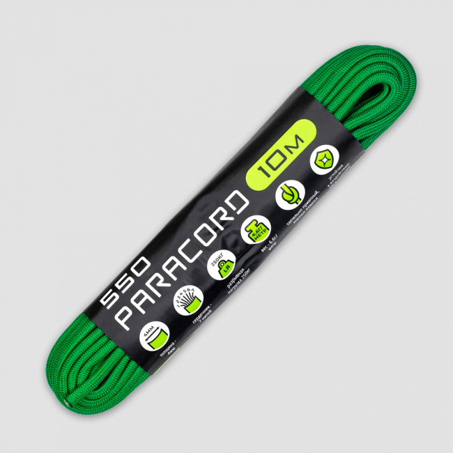 Паракорд 550 green, 10 м, серия Cord 550, CORD, Россия