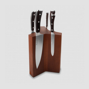Набор из 6-ти кухонных ножей на подставке из бука, серия Ikon, WUESTHOF, Золинген, Германия, Наборы ножей 6 предметов