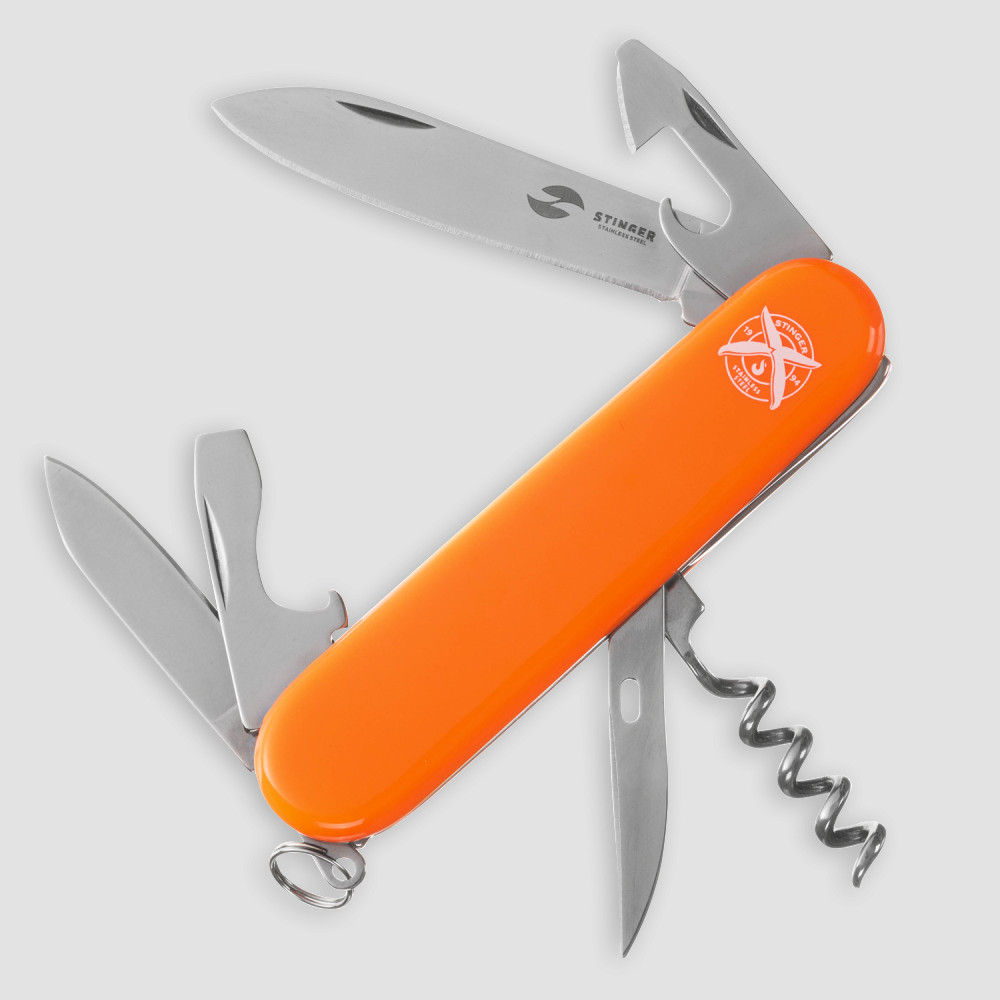Нож многофункциональный складной, 6,7 см, STINGER, Россия