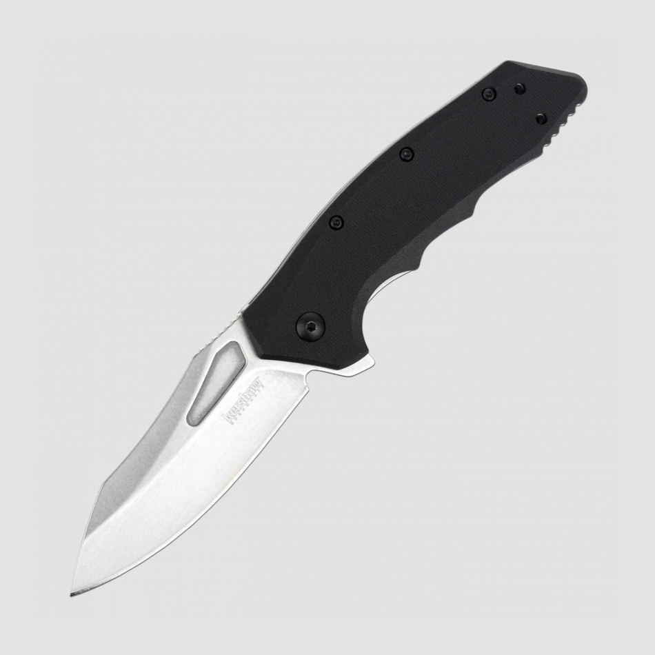 Нож полуавтоматический складной Flitch, Stonewashed Blade, Black GFN Handle, KERSHAW, США