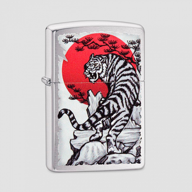 Зажигалка Asian Tiger Design Brushed Chrome, ZIPPO, США