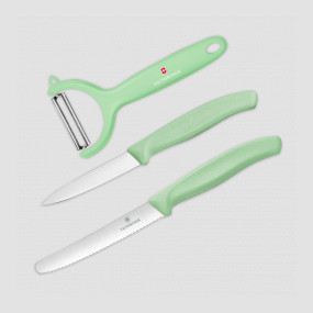 Набор из овощечистки и 2-х кухонных ножей Swiss Classic Trend Colors, VICTORINOX, Швейцария, Наборы ножей "Поварская тройка" 