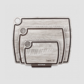 Набор из 3-х разделочных досок на подставке, в подарочной упаковке, дуб светлый, композитный материал, серия Fashion, ComposeEat, Россия, Доски разделочные