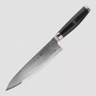 Поварской кухонный нож 20 см, Gyuto, дамасская сталь, серия Ypsilon (193 слоя), YAXELL, Япония, 