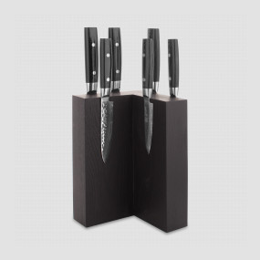 Набор из 6-и кухонных ножей на подставке из дуба, серия Zen, YAXELL, Япония, YAXELL (Япония)