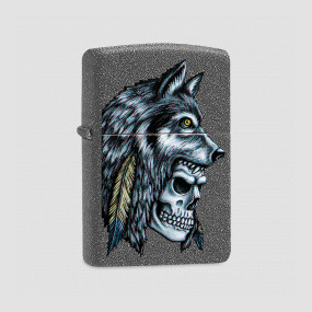 Зажигалка Wolf Skull Feather Design Iron Stone, ZIPPO, США, Зажигалки