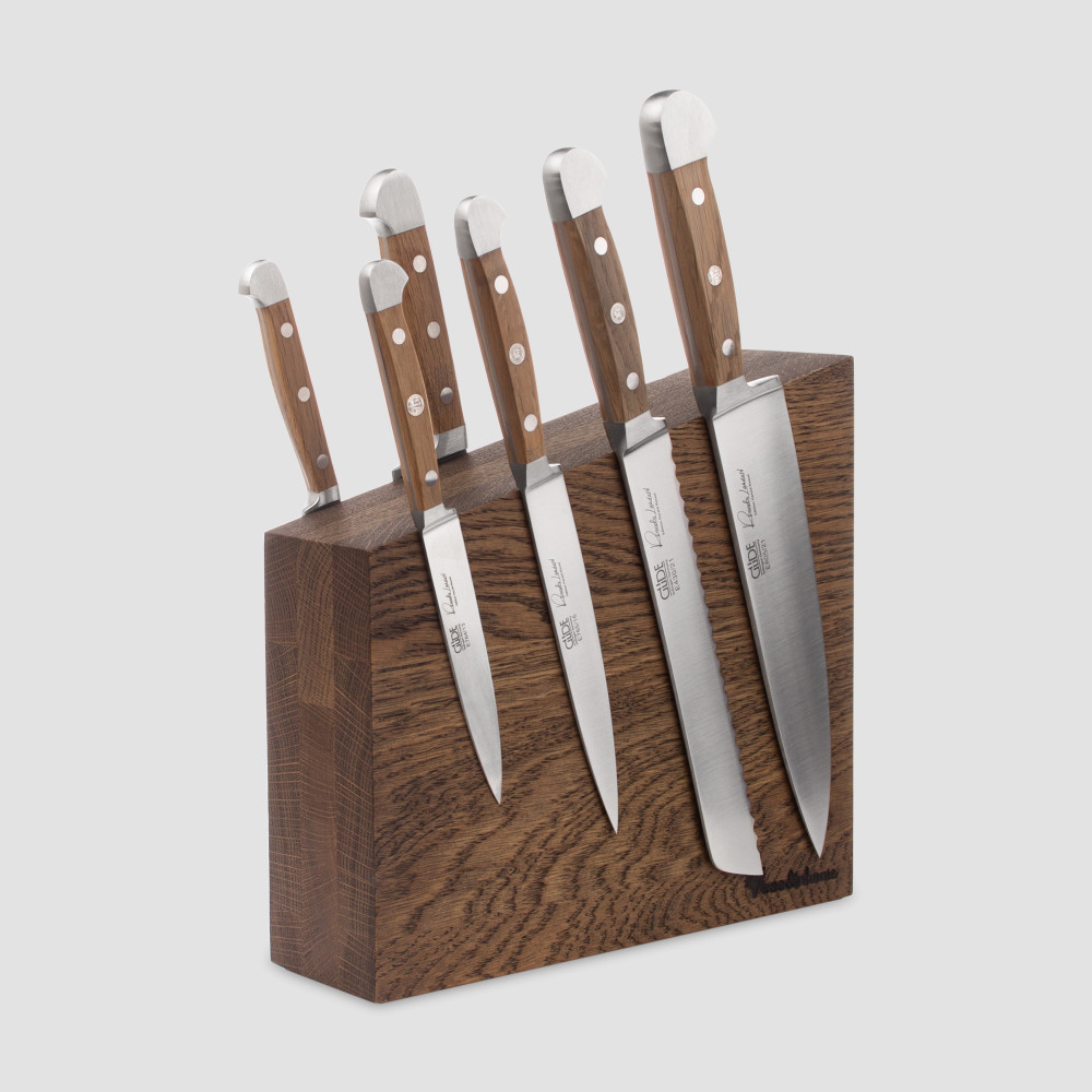 Набор из 6-ти кухонных ножей на подставке, серия Alpha Fasseiche, GUDE, Германия