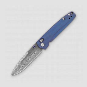 Нож складной Gold Class Limited Valet Blue, 7,5 см, BENCHMADE, США, Складные ножи из дамасской стали