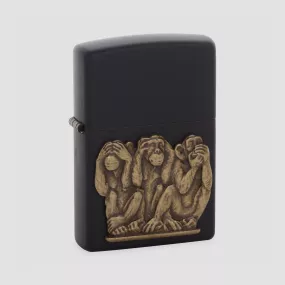 Зажигалка ZIPPO Classic с покрытием Black Matte, латунь/сталь, чёрная, матовая, ZIPPO, США, Для отдыха и туризма