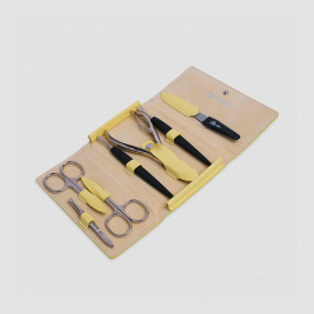 Набор маникюрный в кожаном футляре Rainbow Pastell, цвет желтый, 7 предметов, ERBE, Германия, ERBE (Германия)