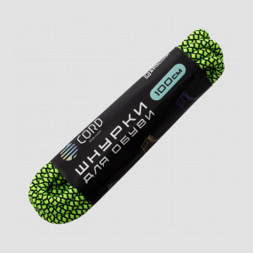 Шнурки из паракорда, 100 см, черно-зеленый, CORD, Россия, Активный отдых