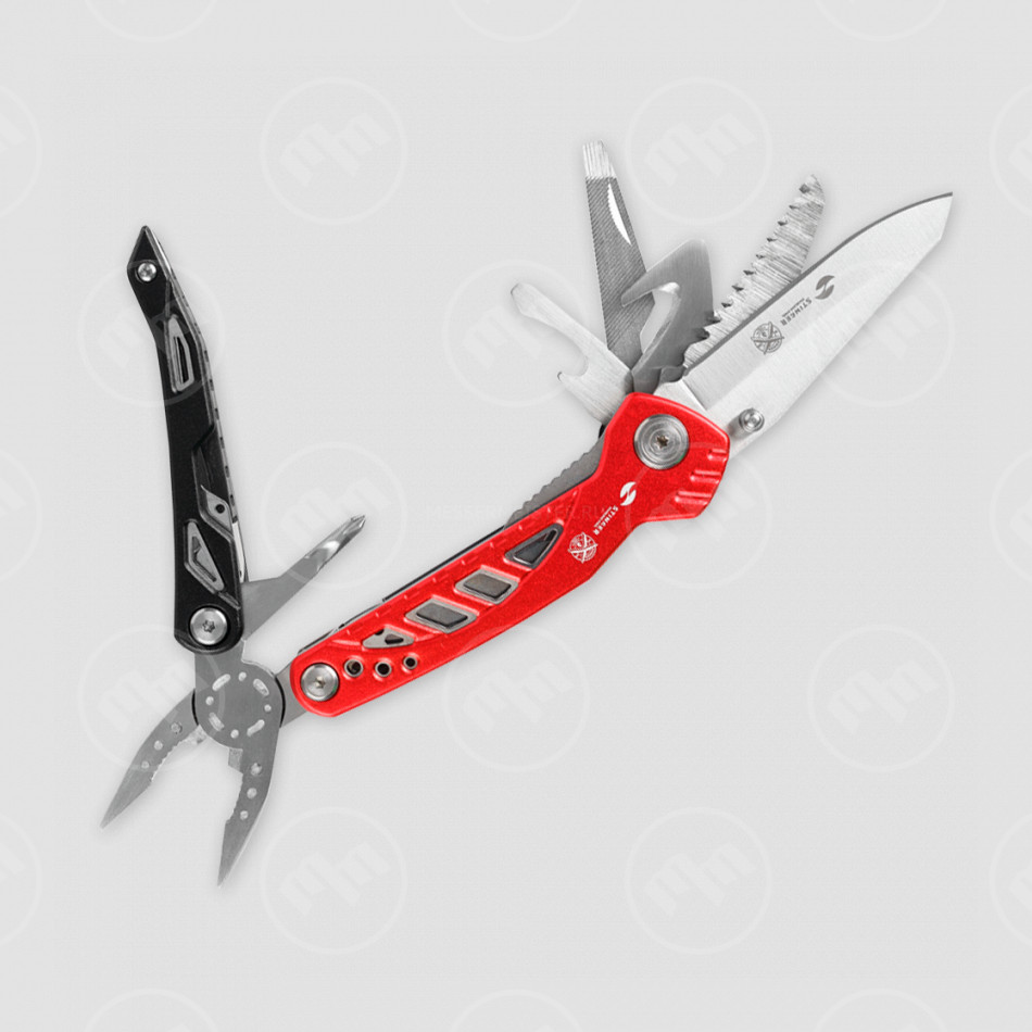 Мультитул, 11 инструментов, цвет красно-чёрный, STINGER, Россия