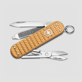 Нож швейцарский складной Classic SD Precious Alox Brass Gold, 5 функций, 4 см, VICTORINOX, Швейцария, VICTORINOX Swiss Army Keychain