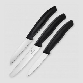 Набор из 3 кухонных ножей для овощей Swiss Classic, VICTORINOX, Швейцария, Наборы ножей "Поварская тройка" 