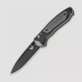 Нож полуавтоматический складной Boost, Black Versaflex Handle with Gray Grivory Inlays, Satin Finish Crucible CPM, BENCHMADE, США, Складные ножи BENCHMADE