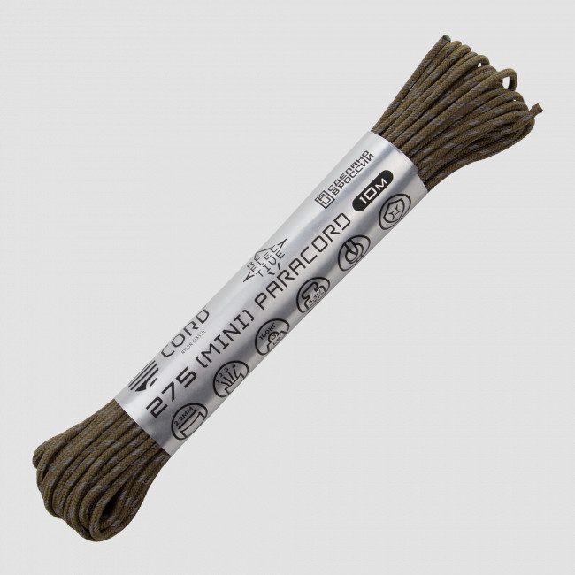 Паракорд 275 световозвращающий coyote, 10 м, серия Cord 275, CORD, Россия